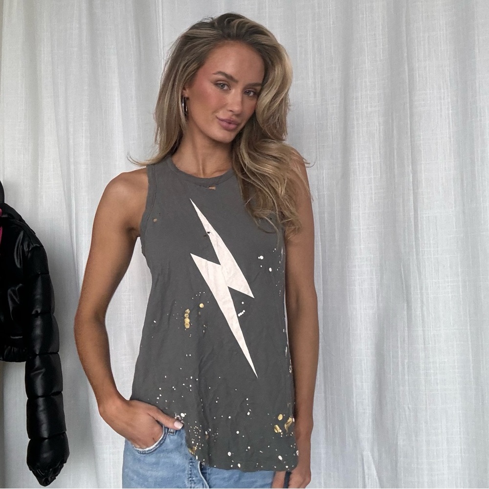 Lighting bolt tank top muscle tank size m